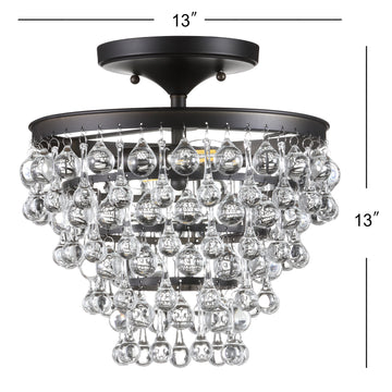 Toronto Metal/Crystal LED Flush Mount - JONATHAN Y